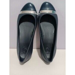 Crocs Cap Toe Navy Blue Slip On Comfort Women's Shoes Sz 7